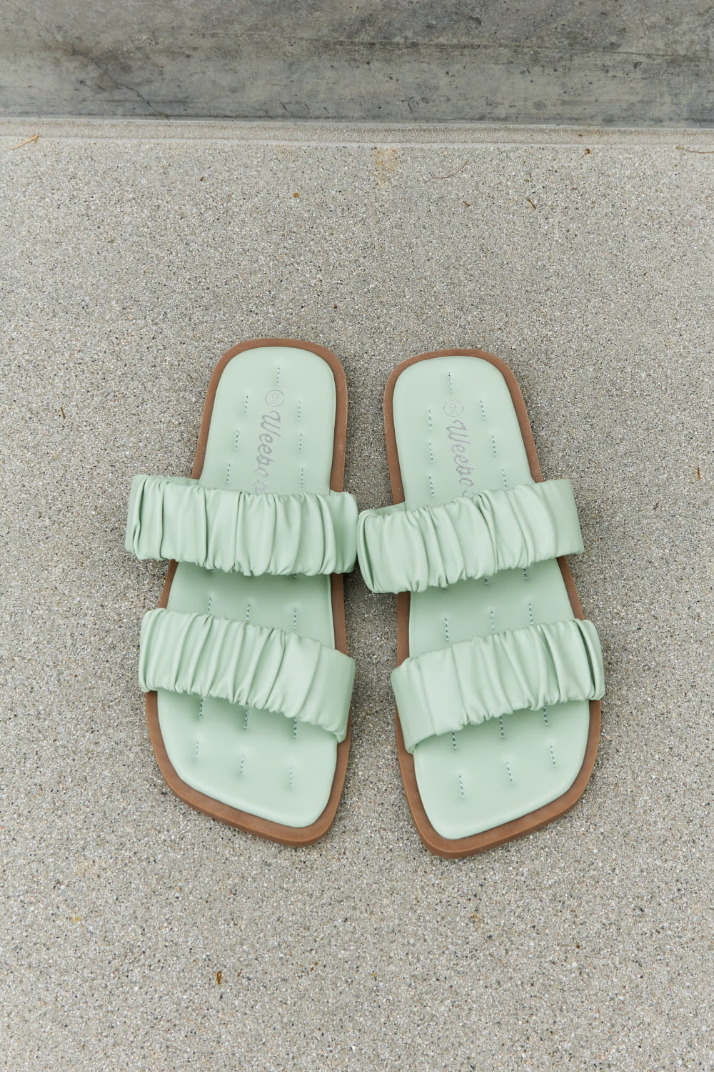 Weeboo Double Strap Scrunch Sandal in Gum Leaf The Stout Steer