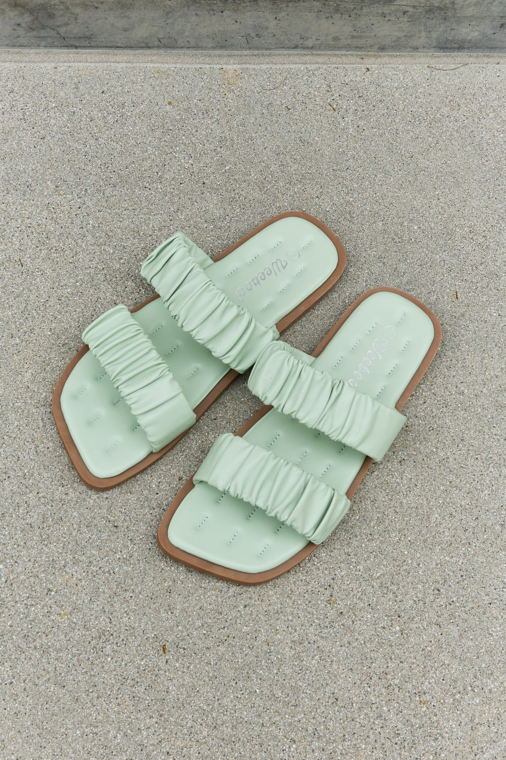 Weeboo Double Strap Scrunch Sandal in Gum Leaf The Stout Steer