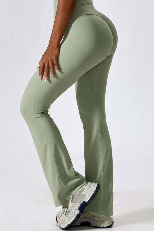 Wide Waistband Slim Fit Wide Leg Sports Leggings The Stout Steer